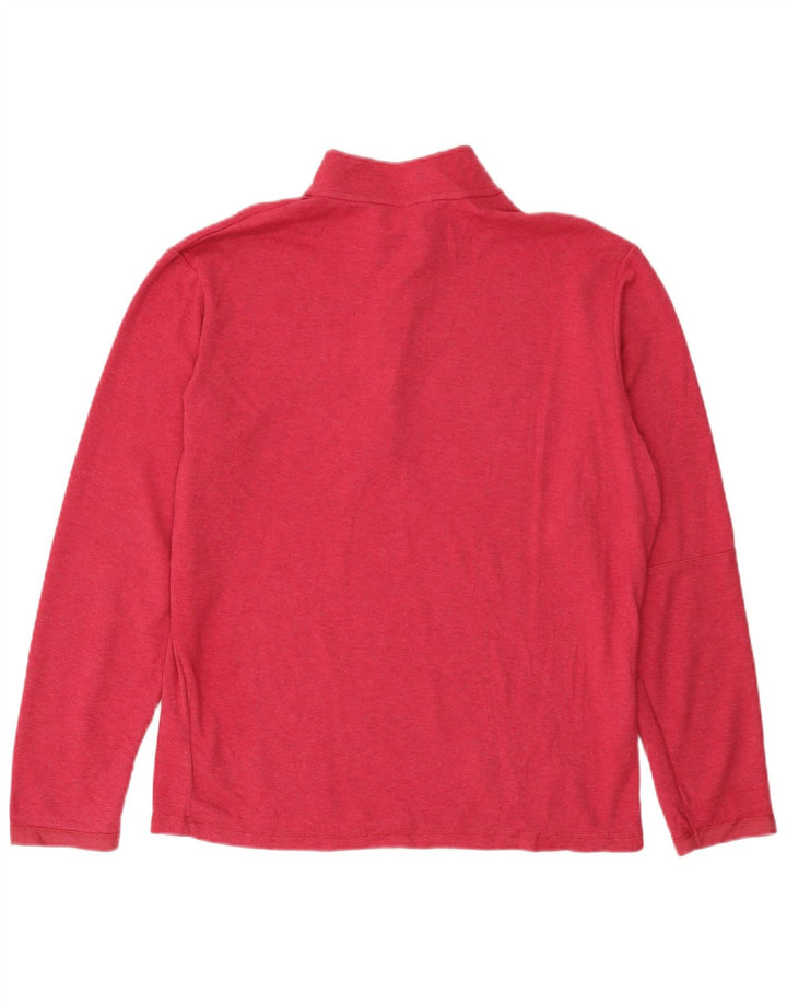 ADIDAS Hombre Zip Neck Jersey Chándal Top Algodón Rosa Medio