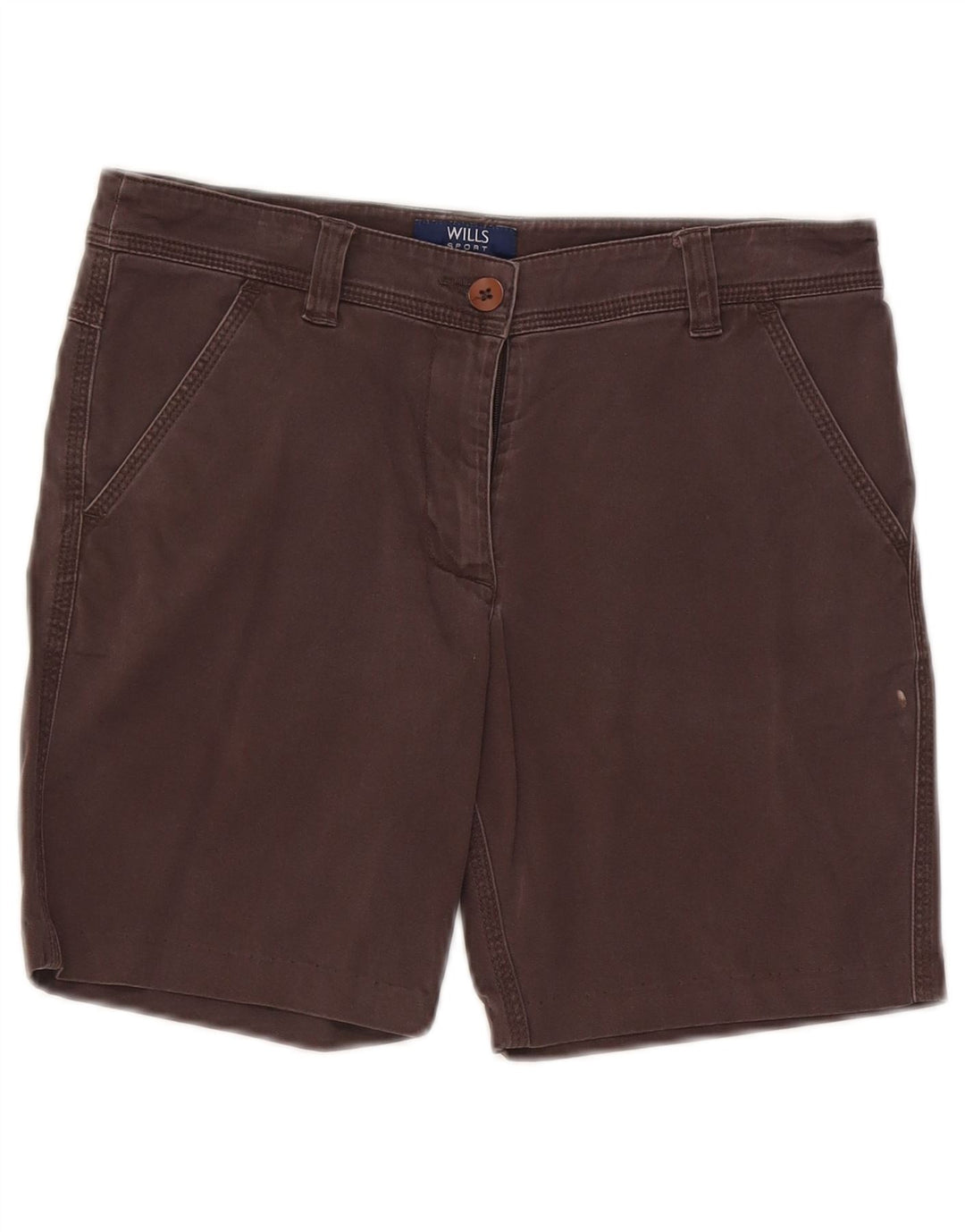 Vintage Mujer Chino Shorts W28 Algodón Gris Medio