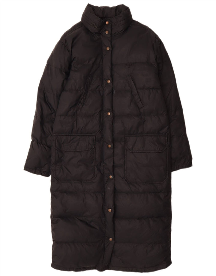 GUESS Abrigo acolchado para mujer UK 44 Mediano Nylon negro