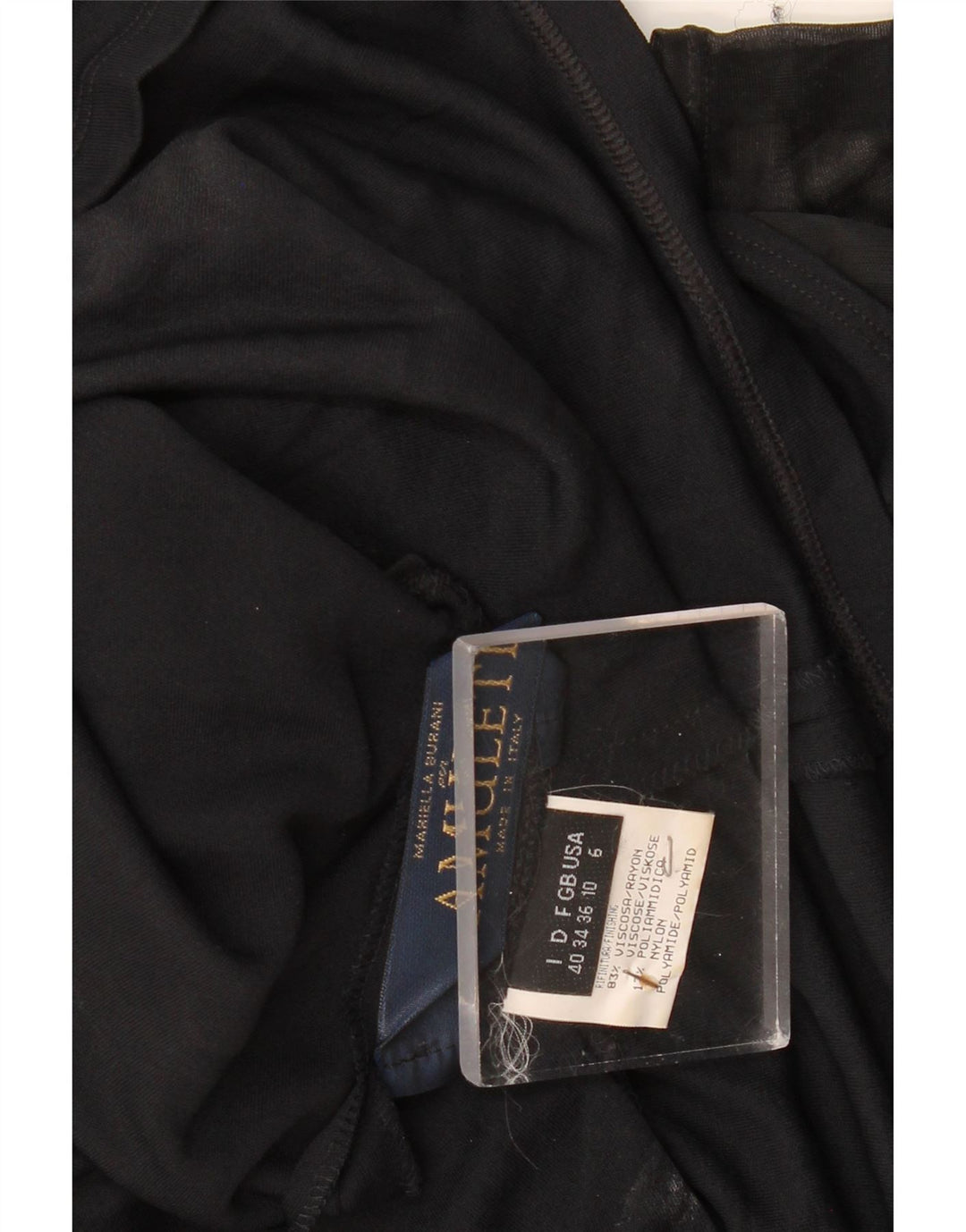 AMULETI Vestido acampanado sin mangas para mujer UK 40 Small Viscosa negra