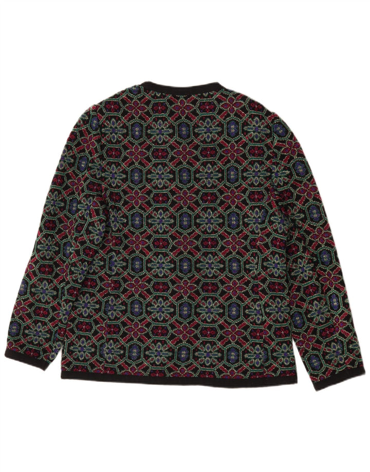 Cárdigan Mujer Les Lunis IT 48 XL Lana Geométrica Multicolor