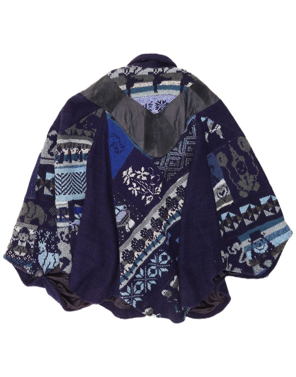 Tauros Creation Capa para Mujer Talla única Azul Marino Fair Isle