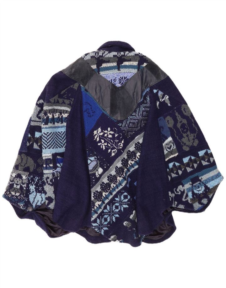 Tauros Creation Capa para Mujer Talla única Azul Marino Fair Isle