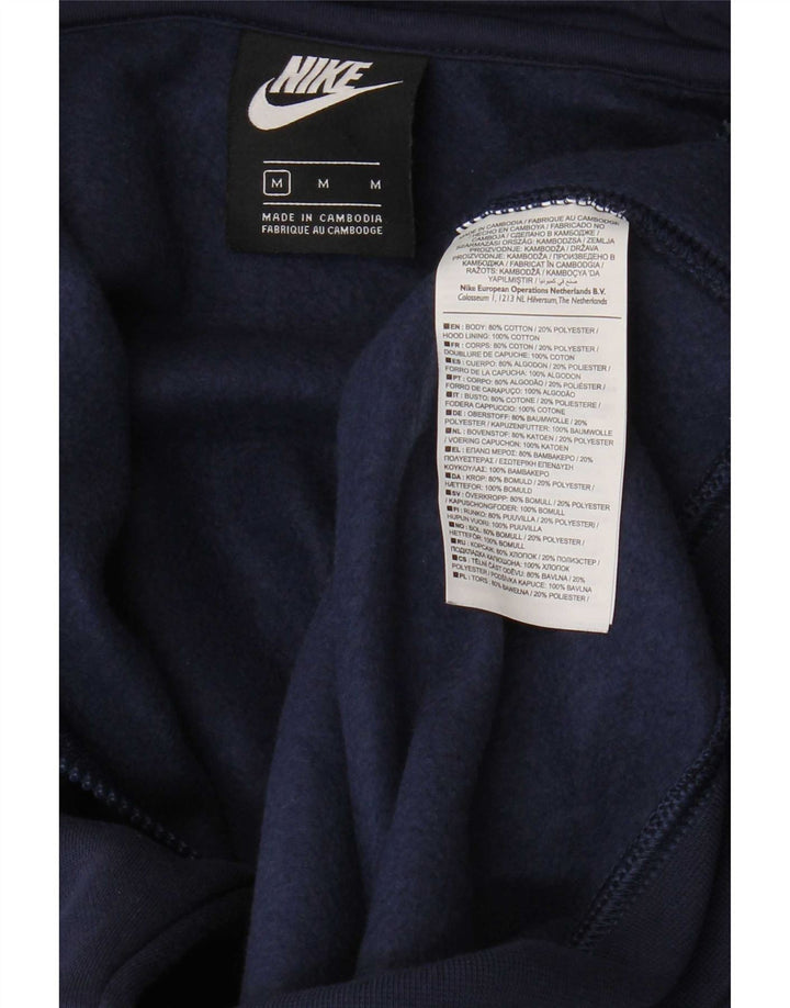 Nike - Sudadera con capucha y cremallera para hombre, algodón, color azul marino mediano