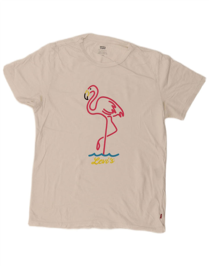 Levi's Camiseta gráfica para mujer Top UK 10 Small White