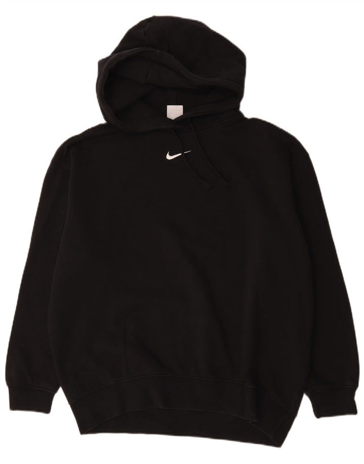Nike Jersey con capucha extragrande para hombre, talla pequeña, algodón negro