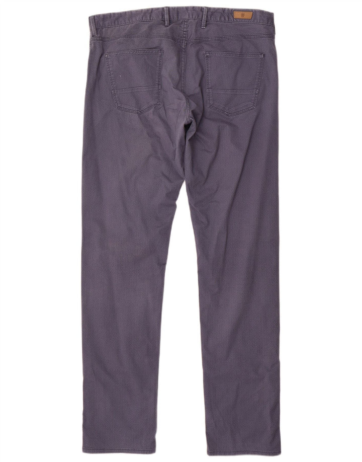 MASSIMO DUTTI Pantalones casuales para hombre EU 44 Large W34 L33 Azul marino manchado