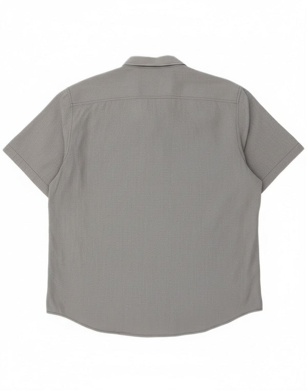 Calvin Klein Jeans Camisa de manga corta para hombre XL Gris Pata de gallo Algodón