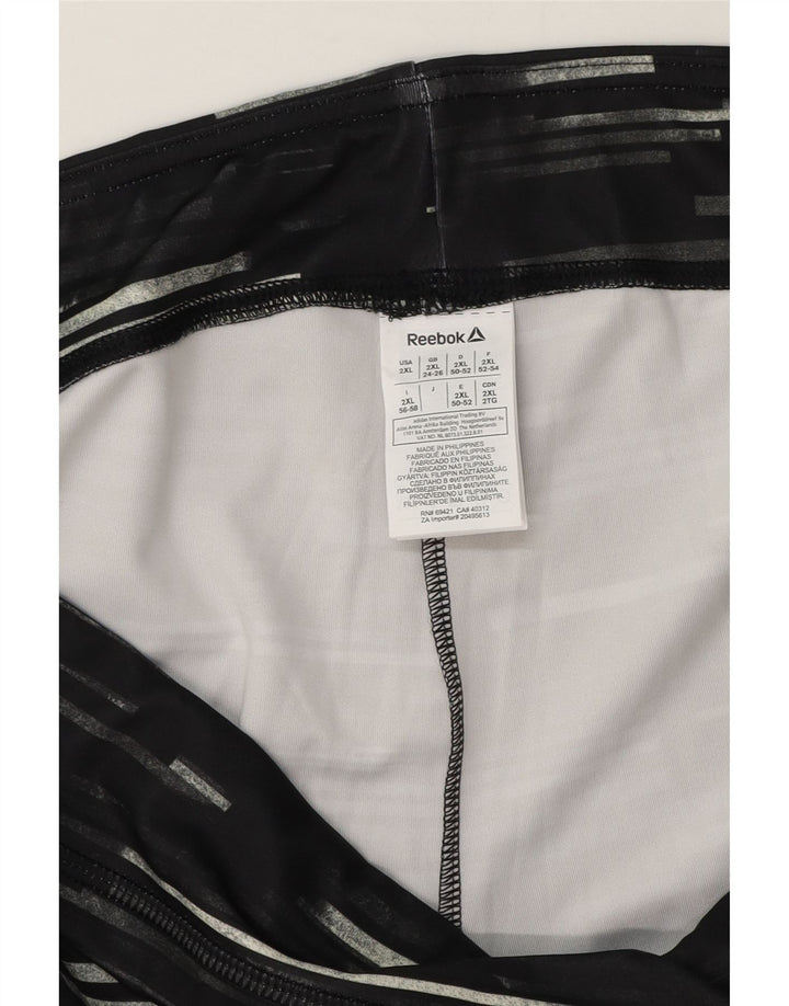 Reebok Leggings Capri para Mujer UK 24/26 2XL Poliéster a Rayas Negro