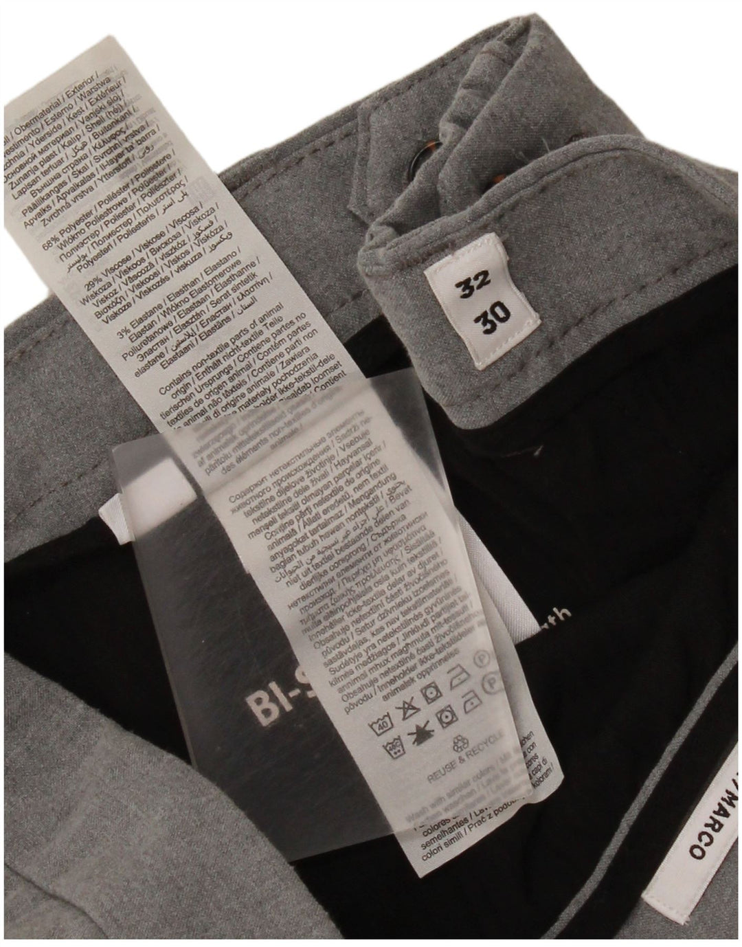 Jack & Jones Mens Marco Slim Fit Chino Pantalones W32 L30 Poliéster Gris