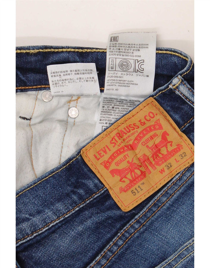 Levi's Hombre 511 Slim Jeans W32 L28 Algodón Azul