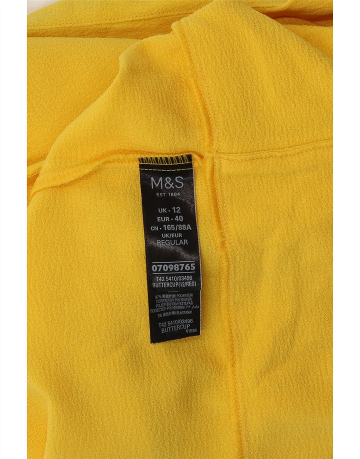 Marks & Spencer Vestido recto para mujer UK 12 Poliéster amarillo medio