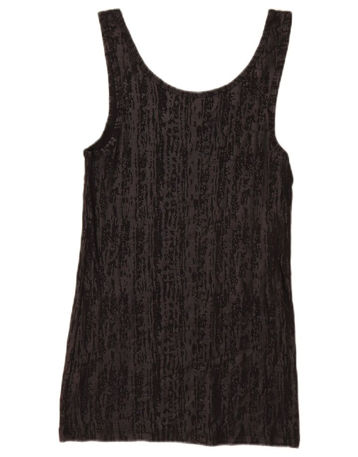 MOSSIMO Top sin mangas para mujer UK 40 Mediano Negro Estampado animal Algodón