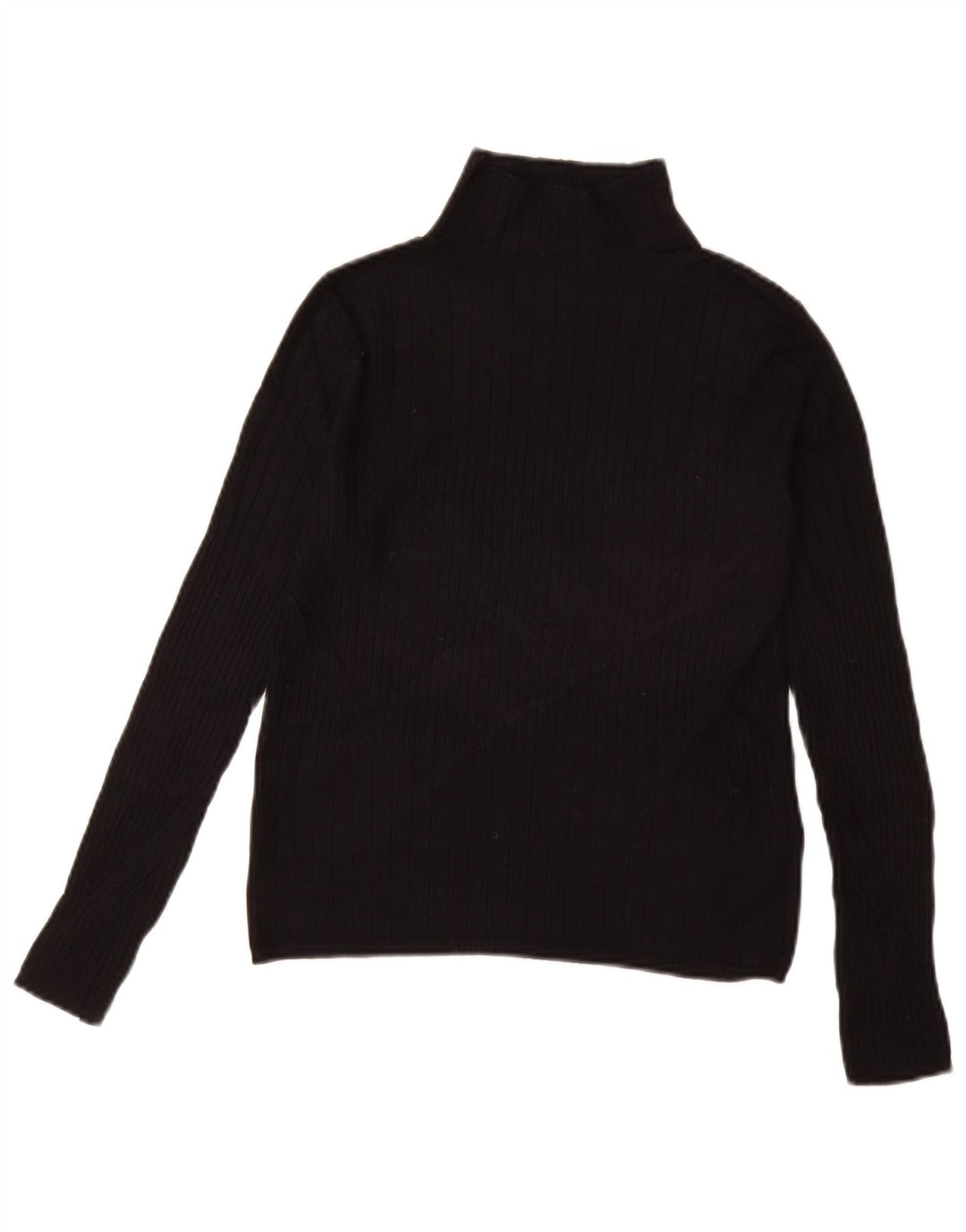 MARKS & SPENCER Suéter tipo jersey con cuello alto para mujer UK 10 Small Black