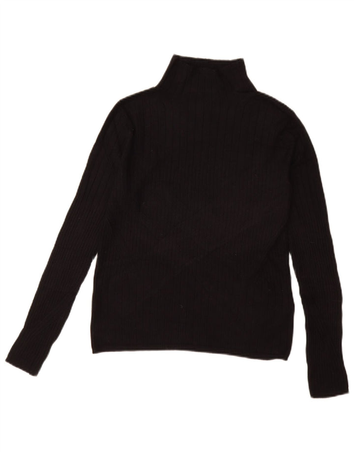 MARKS & SPENCER Suéter tipo jersey con cuello alto para mujer UK 10 Small Black