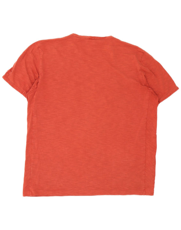 Hugo Boss Camiseta ajustada para hombre Top 2XL Algodón moteado naranja
