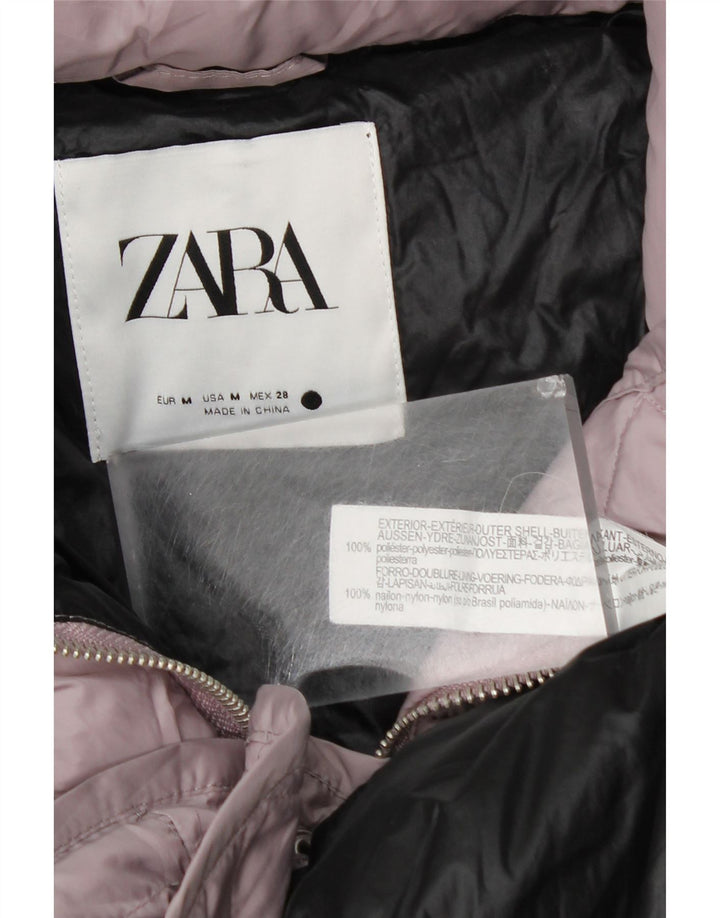 Zara Mujer Chaqueta Acolchada UK 44 Poliéster Rosa Mediano