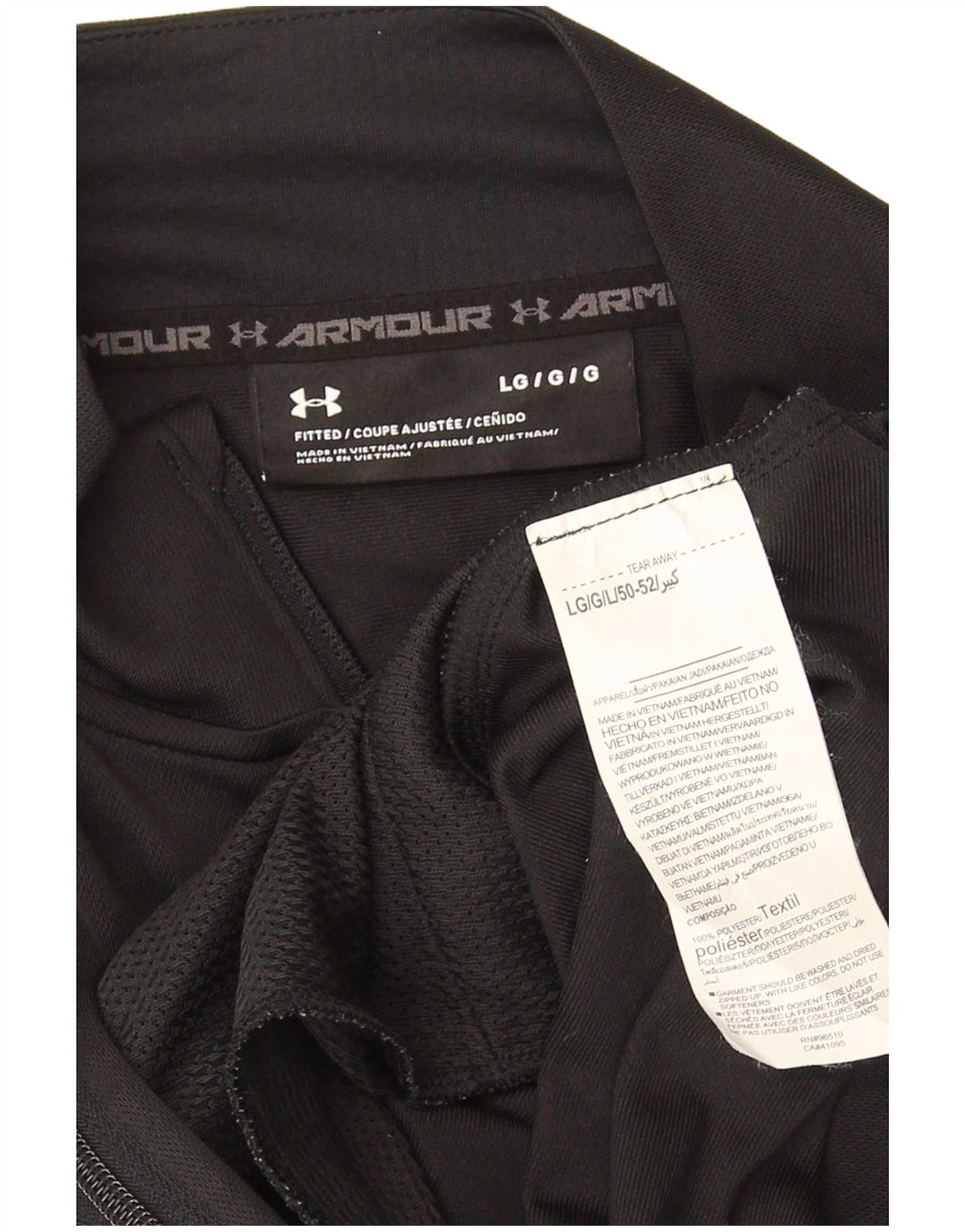 Under Armour Chaqueta de chándal para hombre, talla grande, poliéster negro