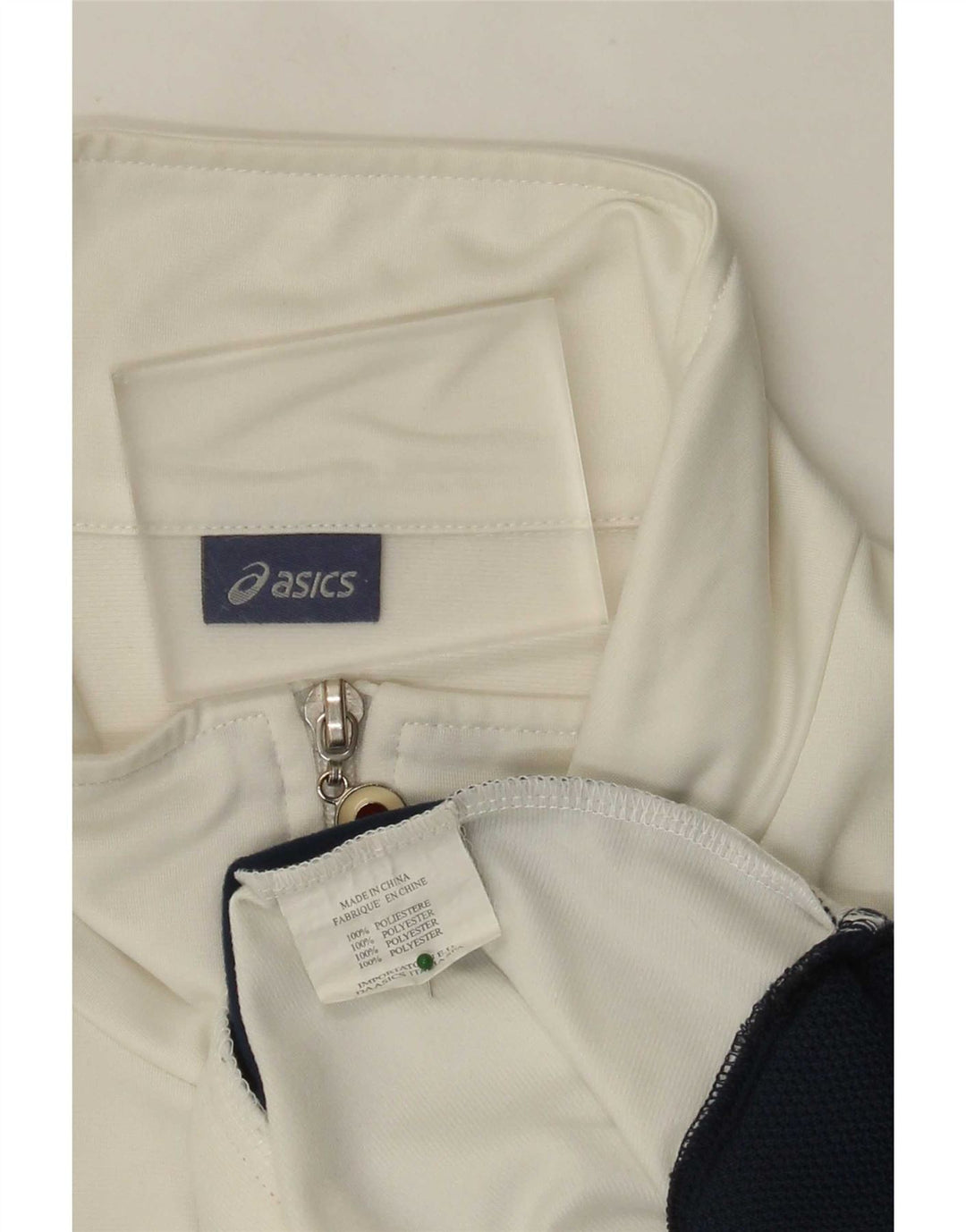 Asics Hombre Chándal Top Jacket XL Blanco Colorblock Poliéster