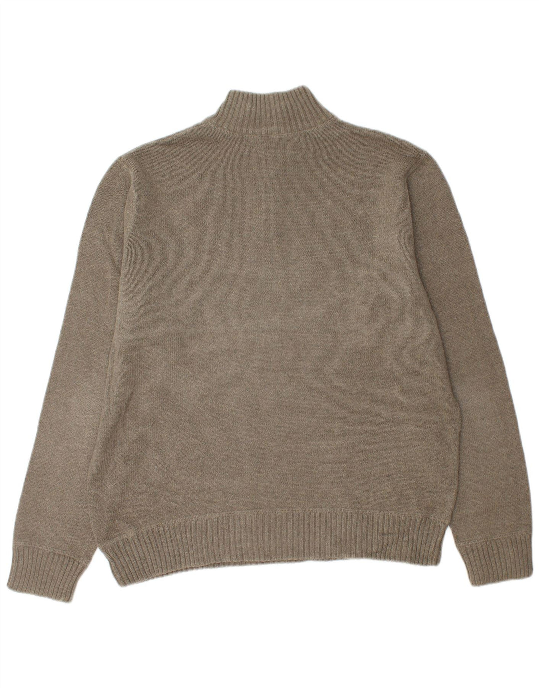 EDDIE BAUER Jersey con cuello y cremallera para hombre, talla grande, algodón caqui