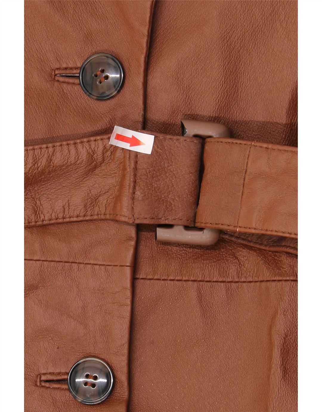 Vintage mujer oversize abrigo de doble pecho Reino Unido 10 cuero marrón pequeño