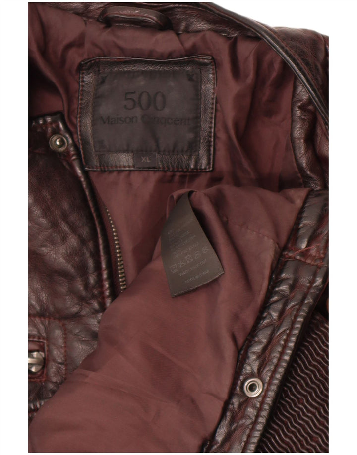 Maison Cinqcent Chaqueta de piel sintética para mujer UK 40 XL Poliuretano granate