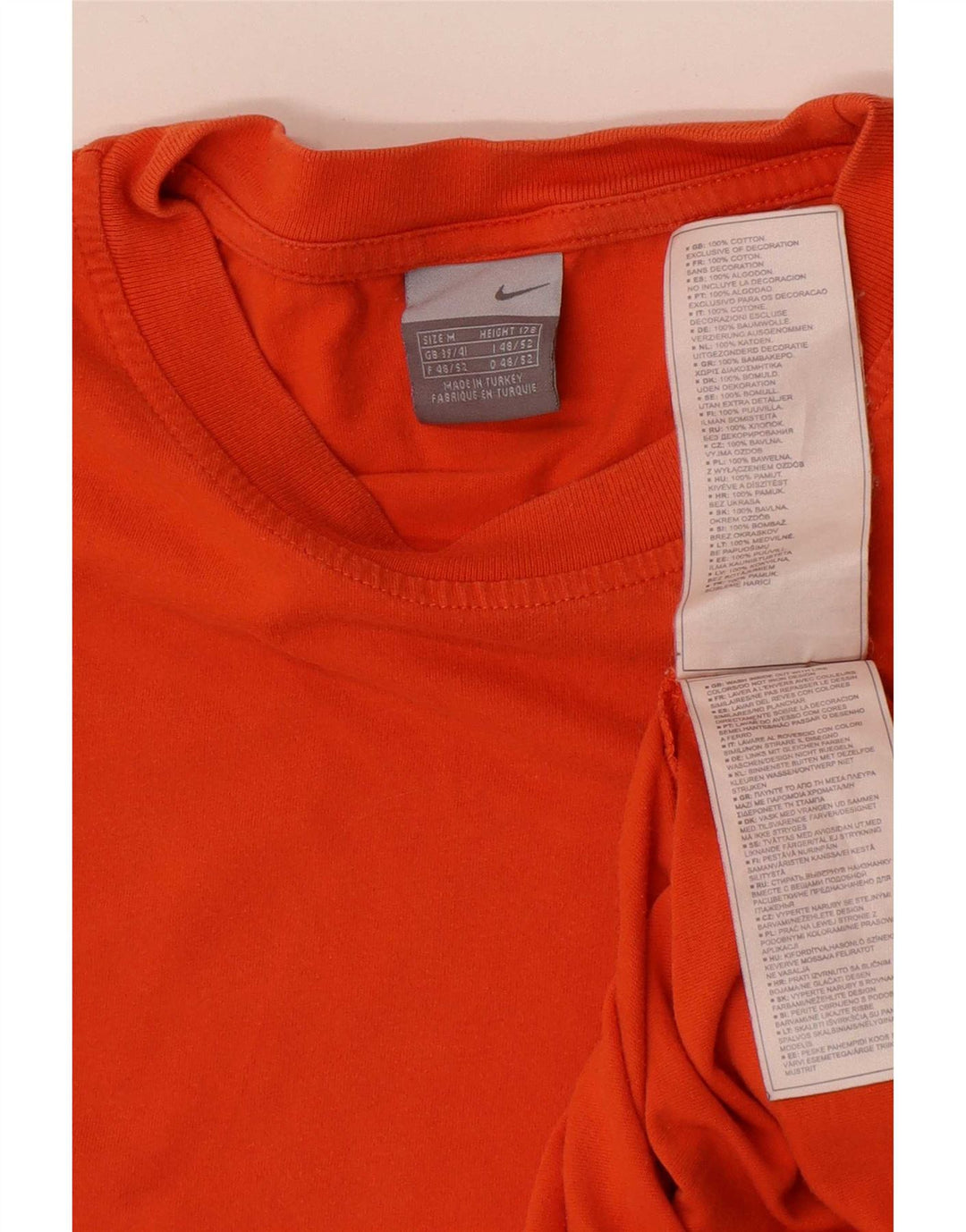 Nike Camiseta Hombre Top UK 39/41 Medio Naranja Algodón