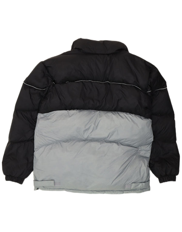 Burcardi Chaqueta acolchada con capucha para hombre UK 36 Small Black Colourblock Poliamida