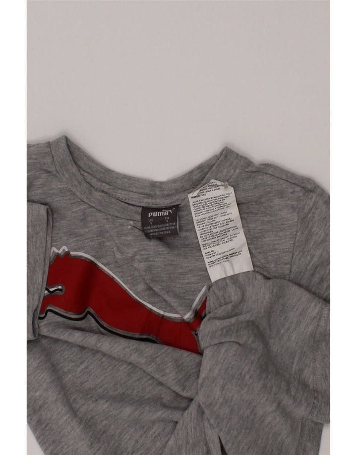 Puma Camiseta gráfica para niño 4-5 años Gris Algodón