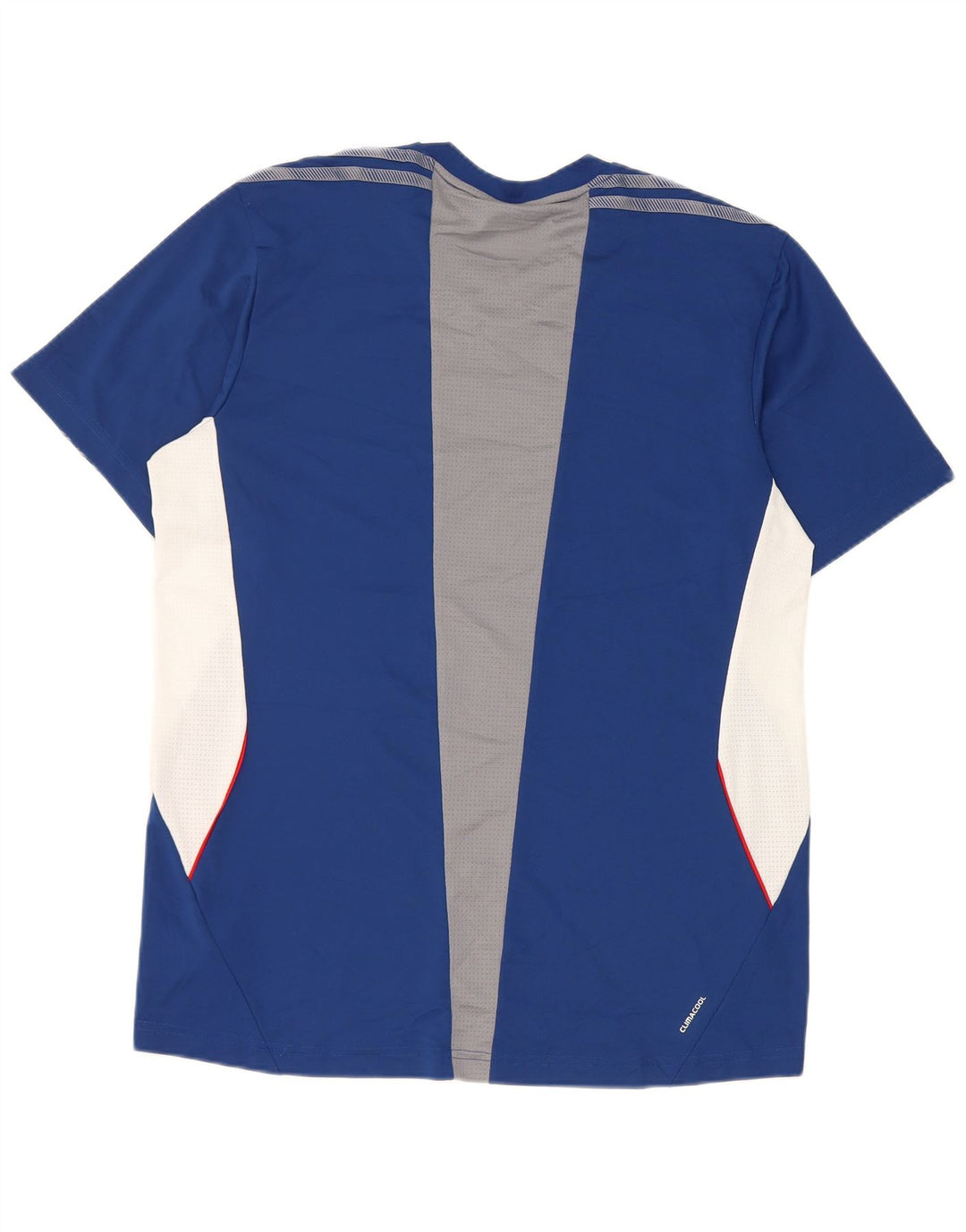 Adidas Hombre Climacool Camiseta Top Grande Azul Colorblock Poliéster
