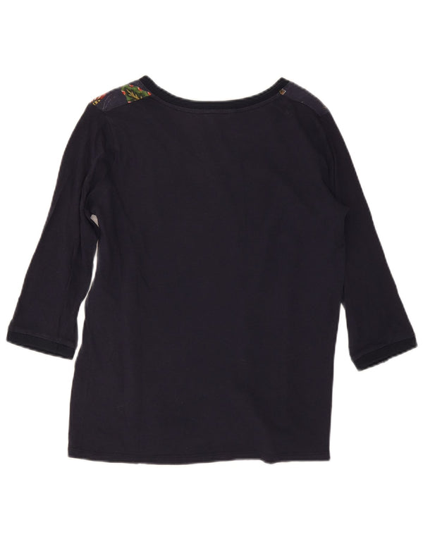 Desigual Mujer Top Manga 3/4 UK 10 Pequeño Multicolor Floral