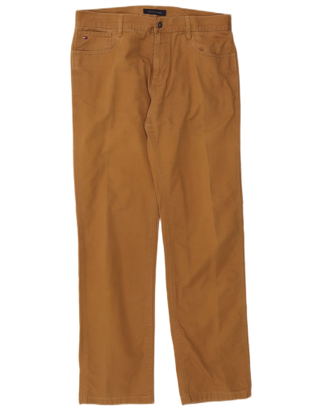 TOMMY HILFIGER Pantalones informales rectos para hombre W33 L32 Algodón beige