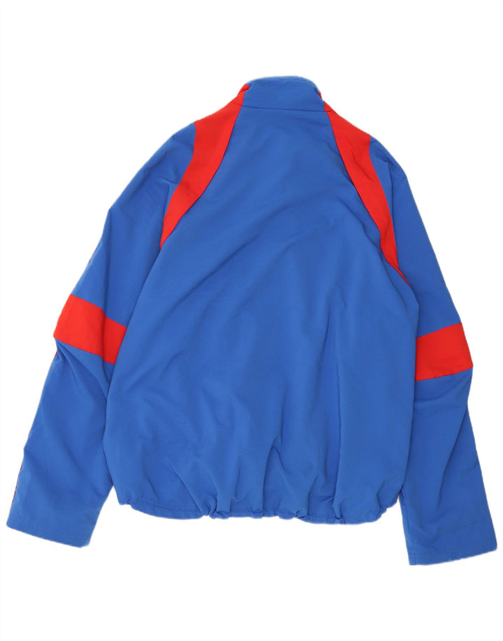 ADIDAS Mens Rain Jacket UK 44/46 Large Blue Colourblock Polyester