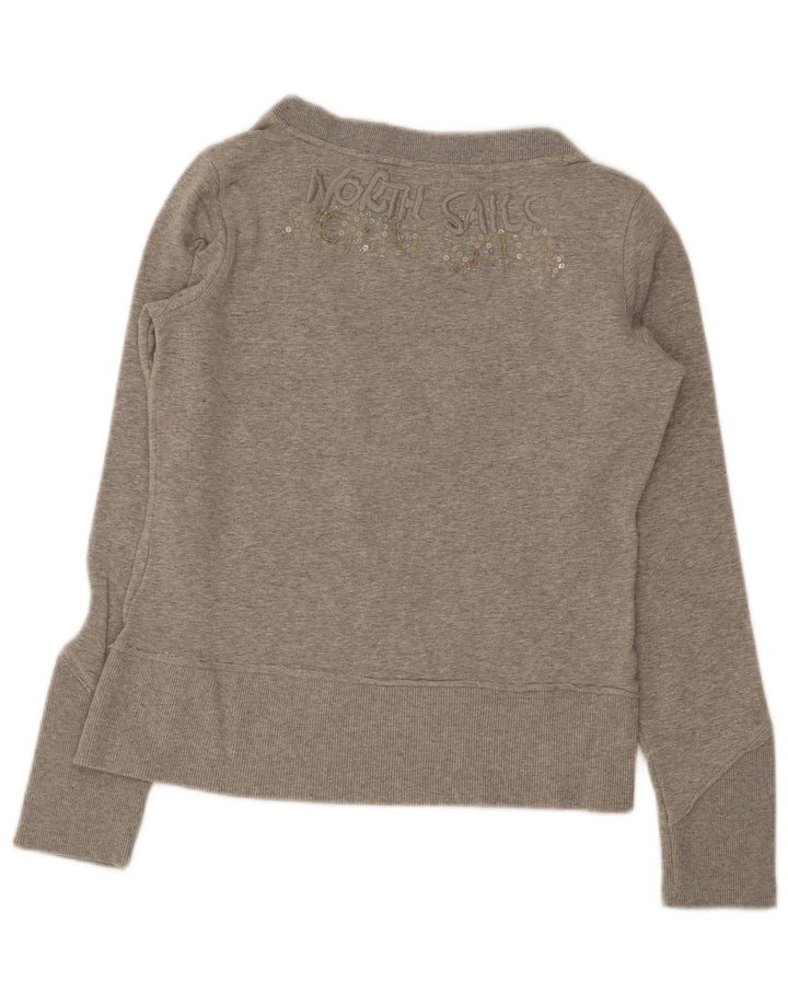 North Sails Sudadera gráfica para mujer Jumper UK 10 Small Gris Algodón