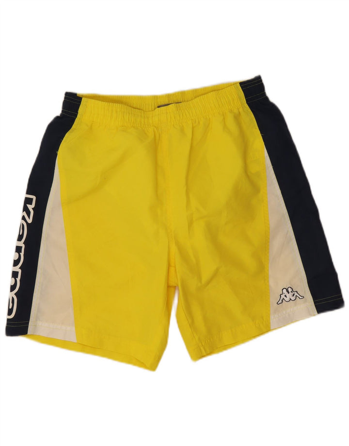 KAPPA Bañador con estampado gráfico para hombre, color amarillo grande, color block