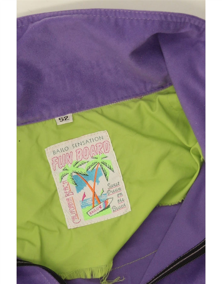 Bailo Hombre Jersey Chándal Top Chaqueta IT 52 Large Púrpura Colorblock