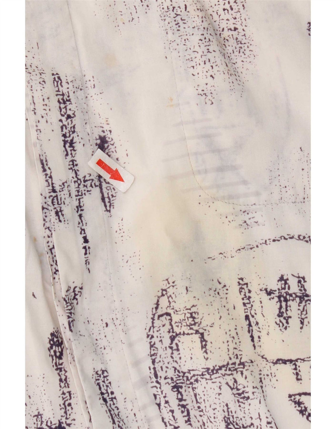 Vintage hombres gráfico manga corta camisa grande algodón blanco