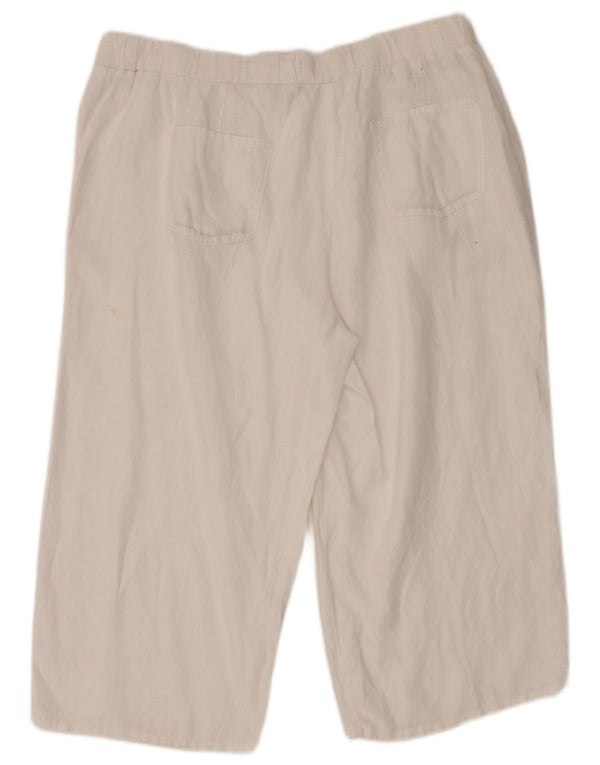 Marks & Spencer Pantalones Capri de Cintura Alta para Mujer UK 40 Large W36 L21 Blanco