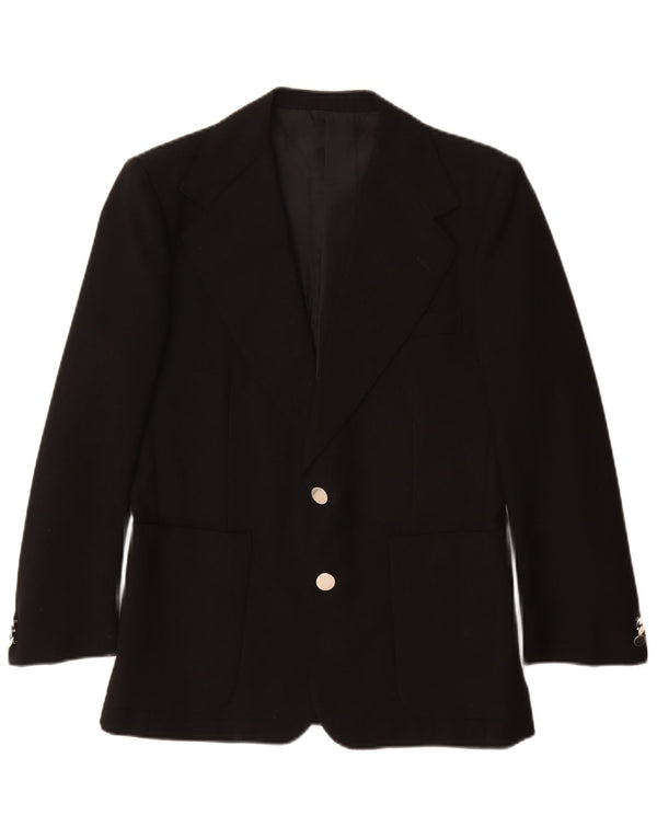 Renoma Chaqueta tipo blazer de 2 botones para hombre EU 46 Small Black