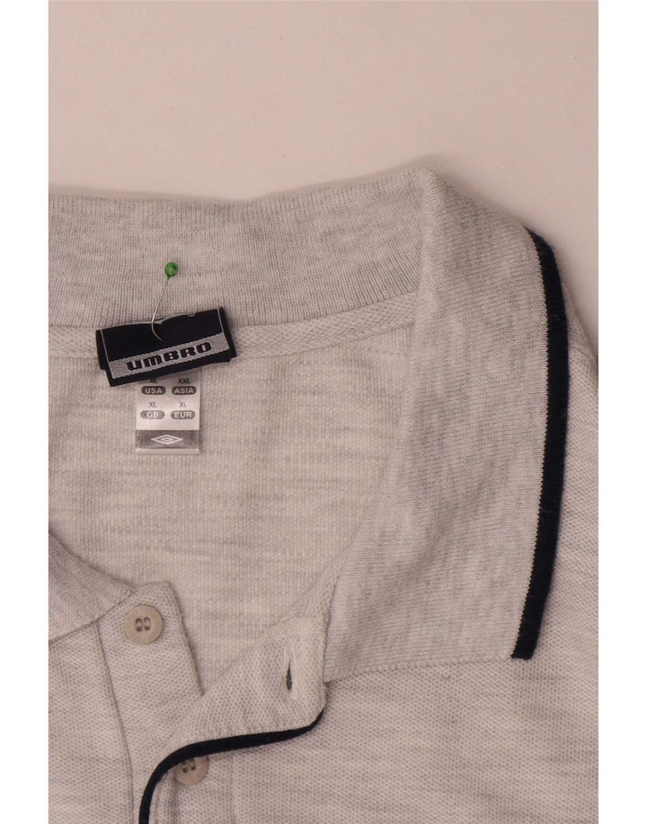 Polo Umbro Hombre XL Algodón Rayas Gris