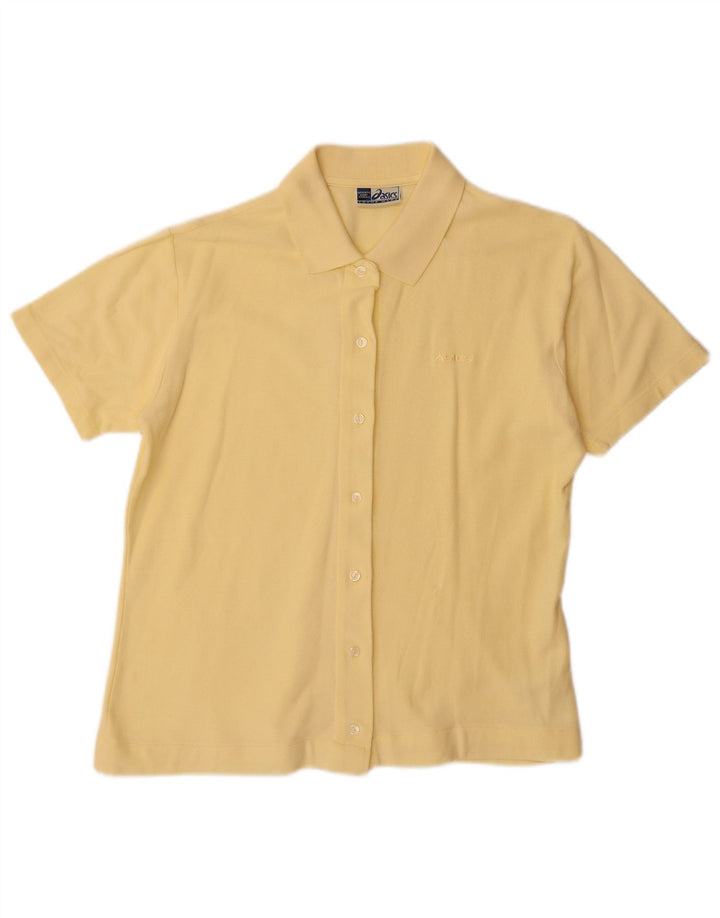 ASICS Camisa de manga corta para mujer UK 44 Grande Amarillo