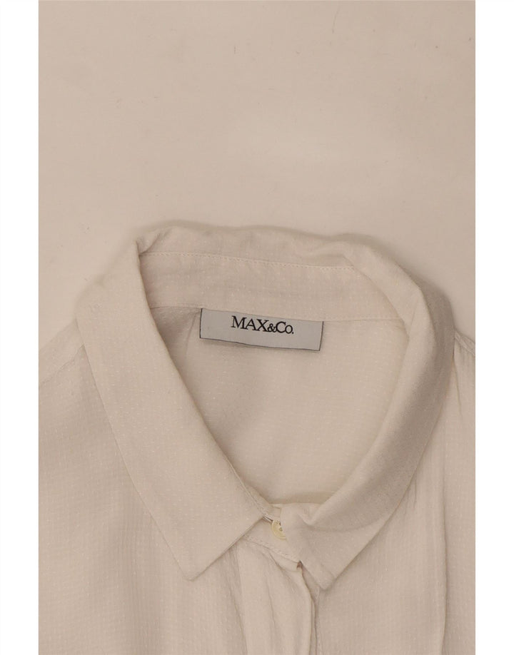 Max & Co. Camisa corta para mujer UK 10 Small White Spotted