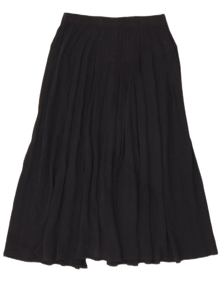 Vintage mujer A-Line falda grande W32 viscosa negra