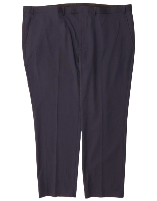 Marks & Spencer Pantalones de traje rectos a medida para hombre W48 L31 Azul marino
