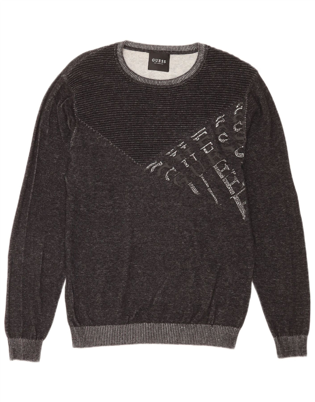 Guess Sudadera Gráfica Para Hombre Jersey Grande De Algodón Gris