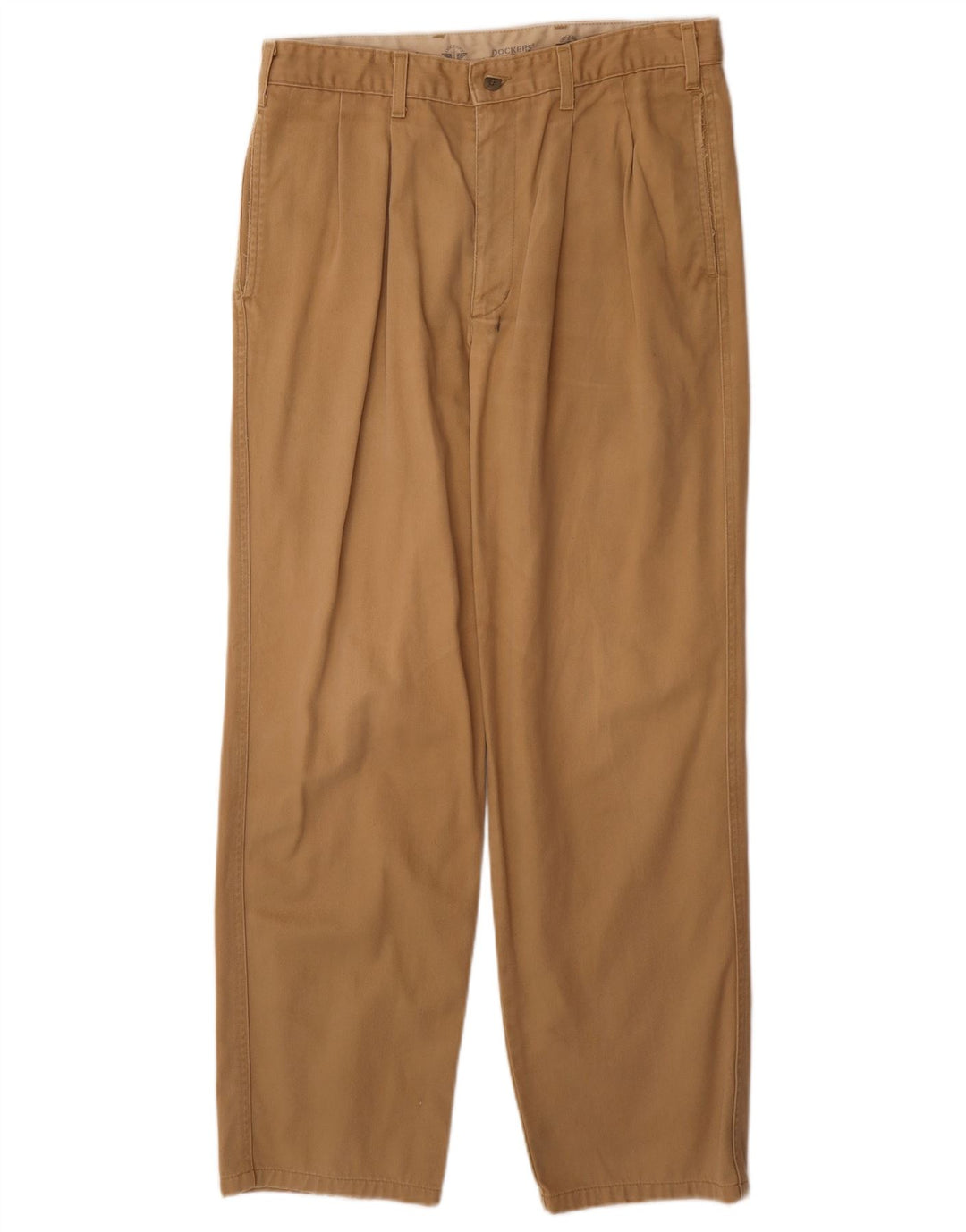 Dockers Pantalón chino con pinzas para hombre W33 L30 Beige