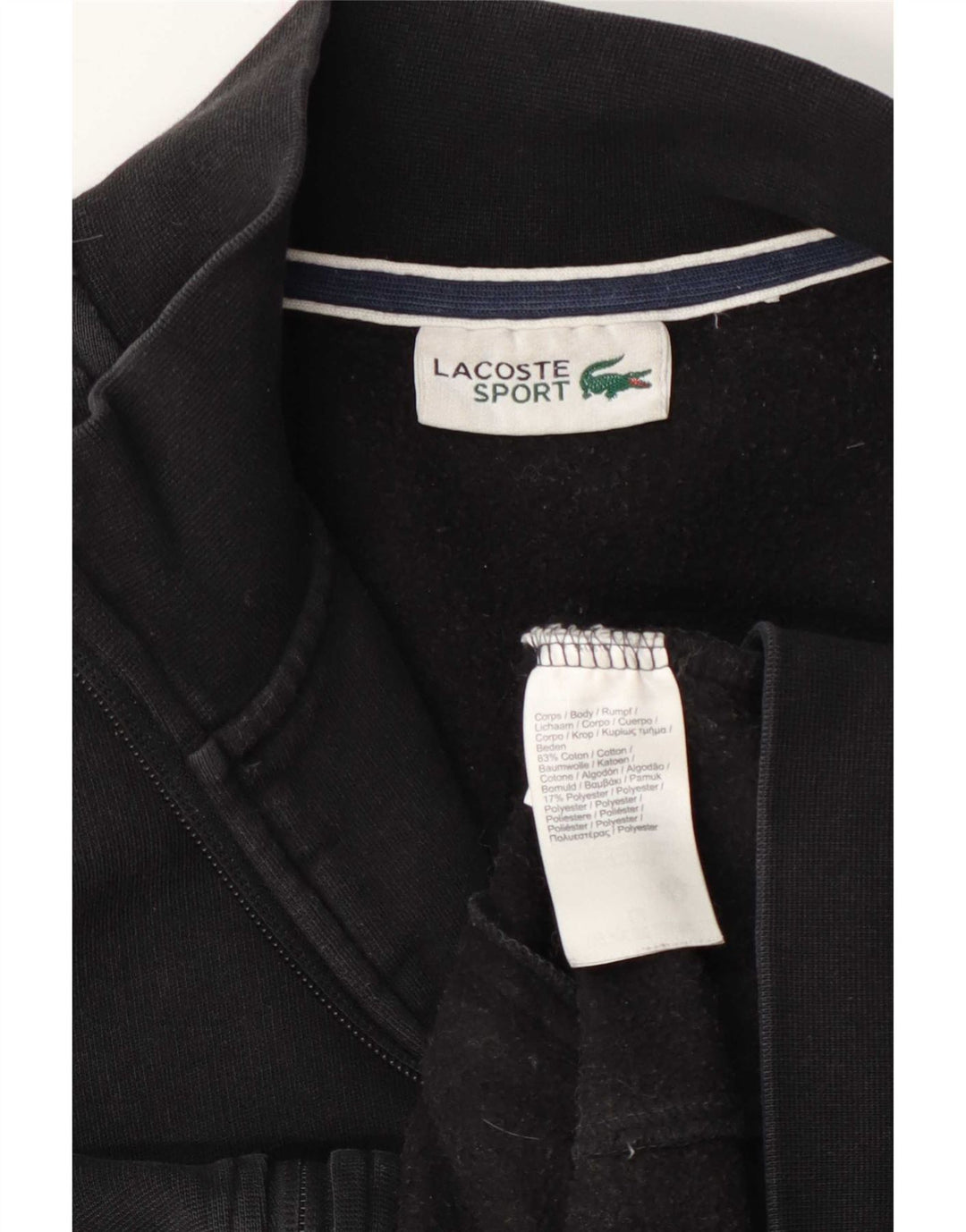 Lacoste Hombre Chándal Top Chaqueta Mediana Algodón Negro