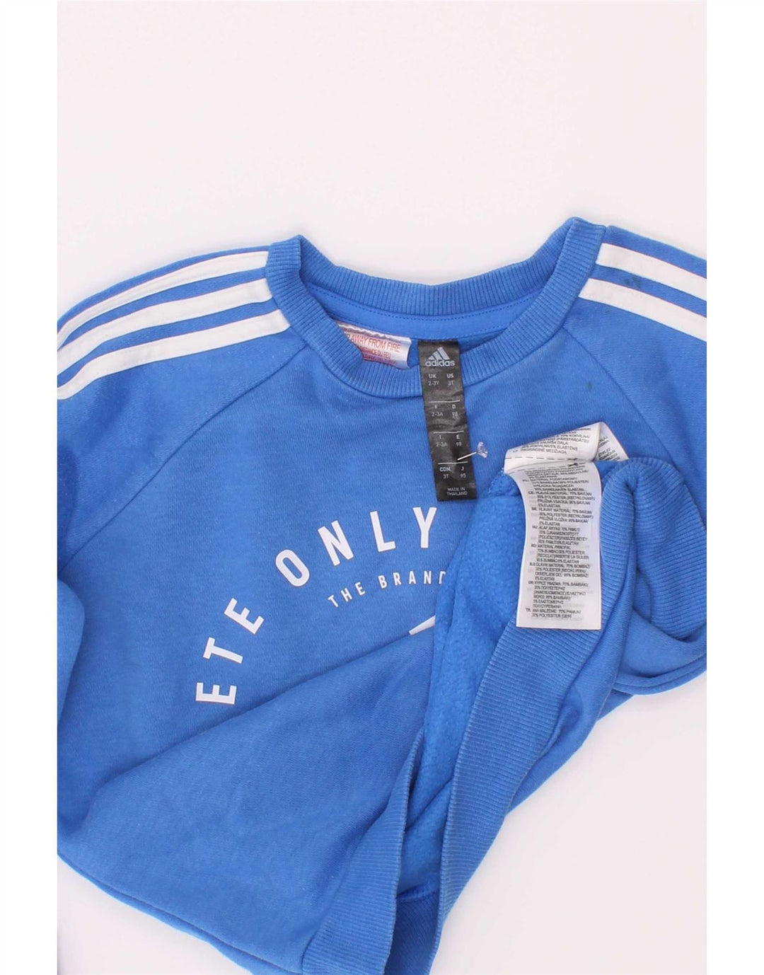 Adidas Boys Graphic Sudadera Jumper 2-3 años Azul Algodón