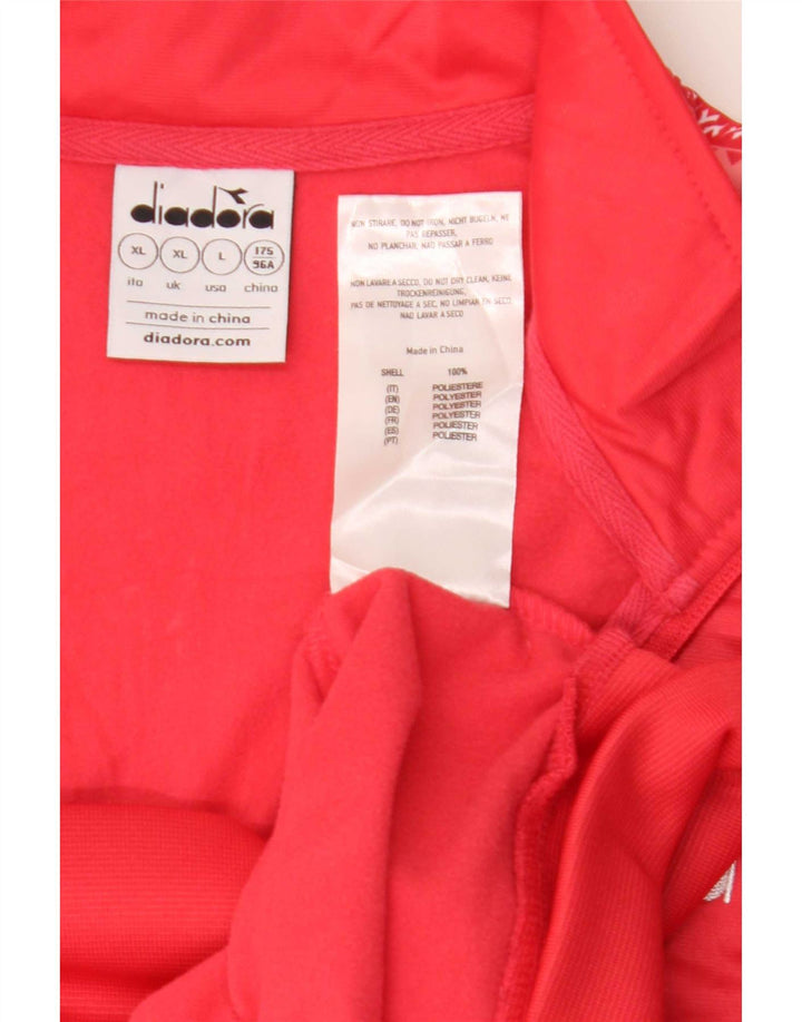 Diadora Mujer Graphic Chándal Top Chaqueta ES 40 XL Poliéster Rojo