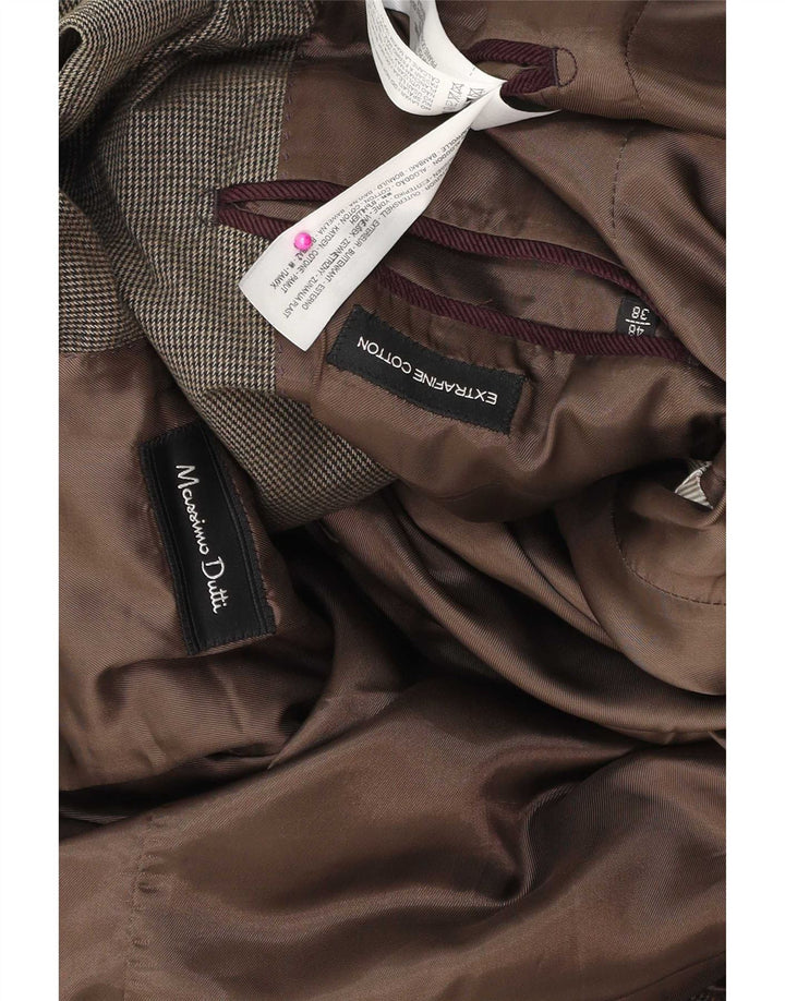 Massimo Dutti Chaqueta Blazer De 3 Botones Para Hombre EU 48 Algodón Marrón Medio